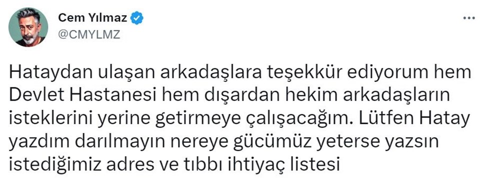 Cem Yılmaz’dan deprem bölgesine sağlık malzemesi yardımı - 2