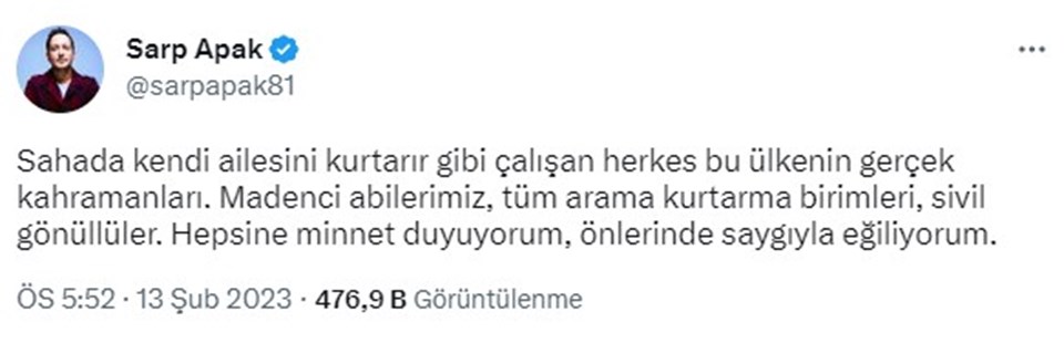 Sarp Apak: Hepinize minnet duyuyorum - 1