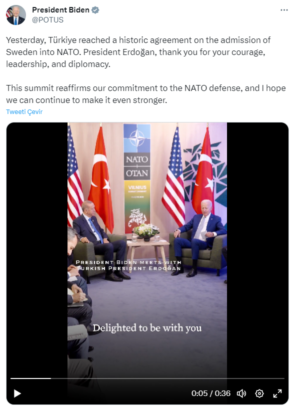 ABD Başkanı Biden'dan videolu Erdoğan mesajı: Tekrar bir araya gelmek harikaydı
